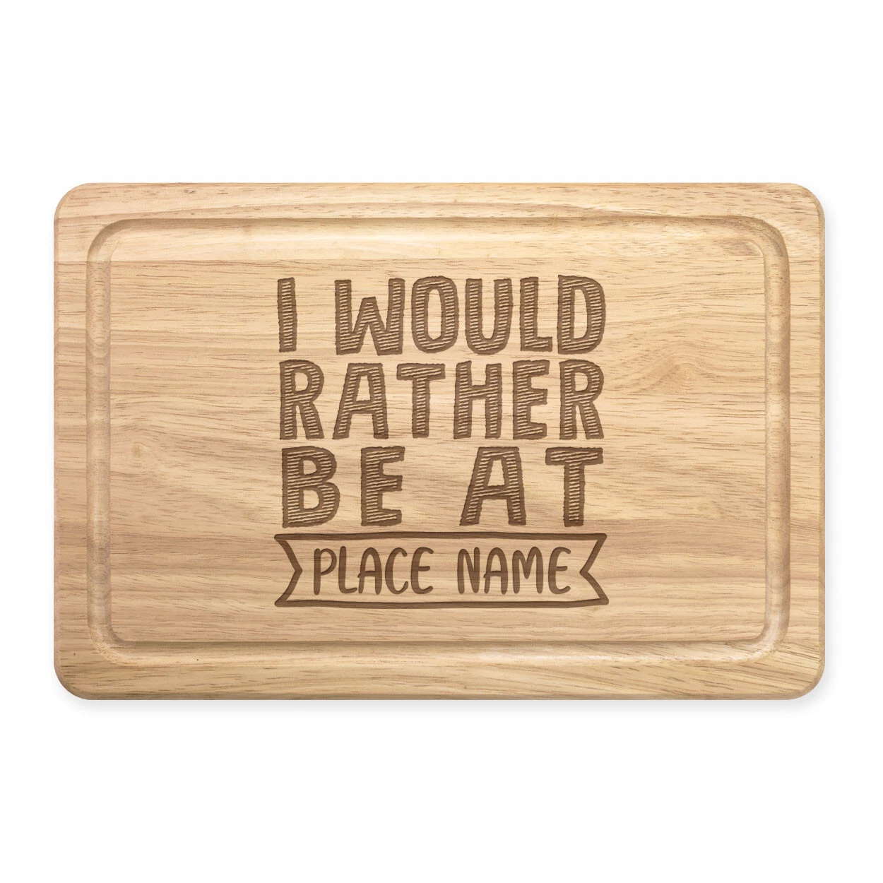 Personalised I Would Rather Be At Name Festival Rectangular Chopping Board