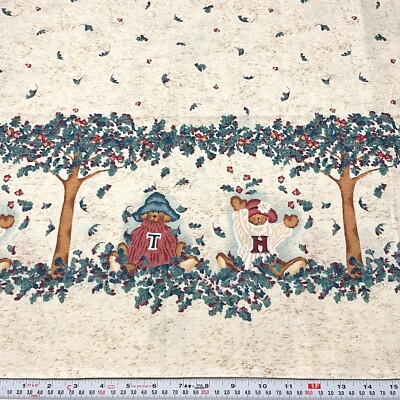 Vintage 1996 Daisy KIngdom Bearly Fall Day Border Cotton Fabric 2 yards x 45''