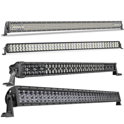 40/42''Inch Quad Row LED Light Bar Spot Flood Combo Driving Fog Off Road 4WD UTV