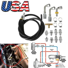 STEERING HOSE HOOKUP KIT FOR GM HYDROBOOST POWER BRAKE BOOSTER  W/ FITTINGS SET