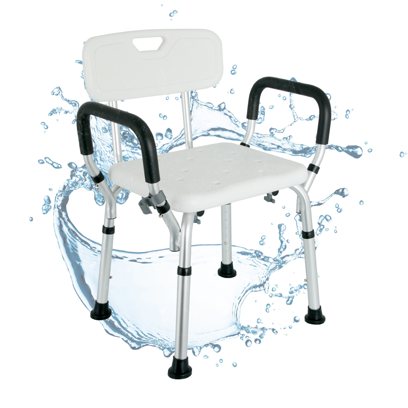 PORTABLE BATH CHAIR SHOWER STOOL SEAT BENCH BATHROOM ADJUSTABLE 5
