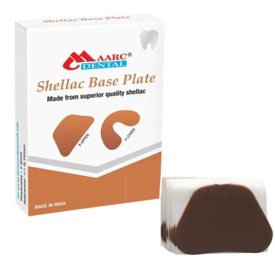 Shellac Base Plate Brown 8 Upper and 4 Lower 1.3 Mm Maarc Dental Thick