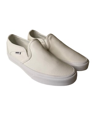 VANS NEW Off The Wall Women's Size White Canvas Slip-On Low Top Shoes  Sneakers