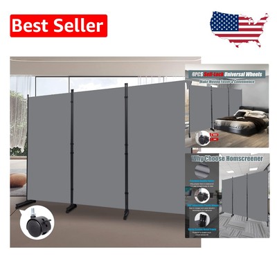 Movable 3 Panel Room Partitions - Stylish Folding Privacy Divider with Wheels