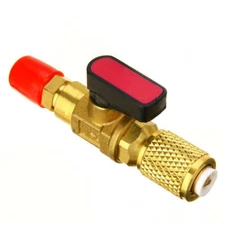 HVAC A/C Straight And Manual SHUT-OFF 1/4" FIT Ball Valve Adapter R410a R134a
