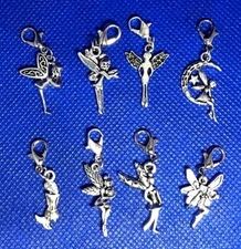 Charm Clip-On Fairy Mermaid Silver Bracelet Purse Zipper Backpack Keychain