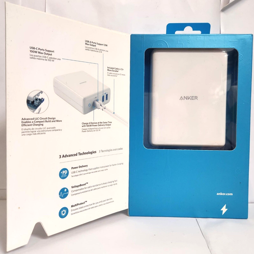 Anker PowerPort Atom PD 4 Charging Station 100W with 6ft USB C to C Cable NOB - Photo 5 sur 8