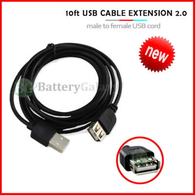 Lot 1-100 USB 10FT 2.0 Male to Female Extension Data Charger Cable Cord Adapter