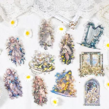 Lolita Girls PET Stickers Journals Planner Glitter Collage Scrapbook Sticker Lot