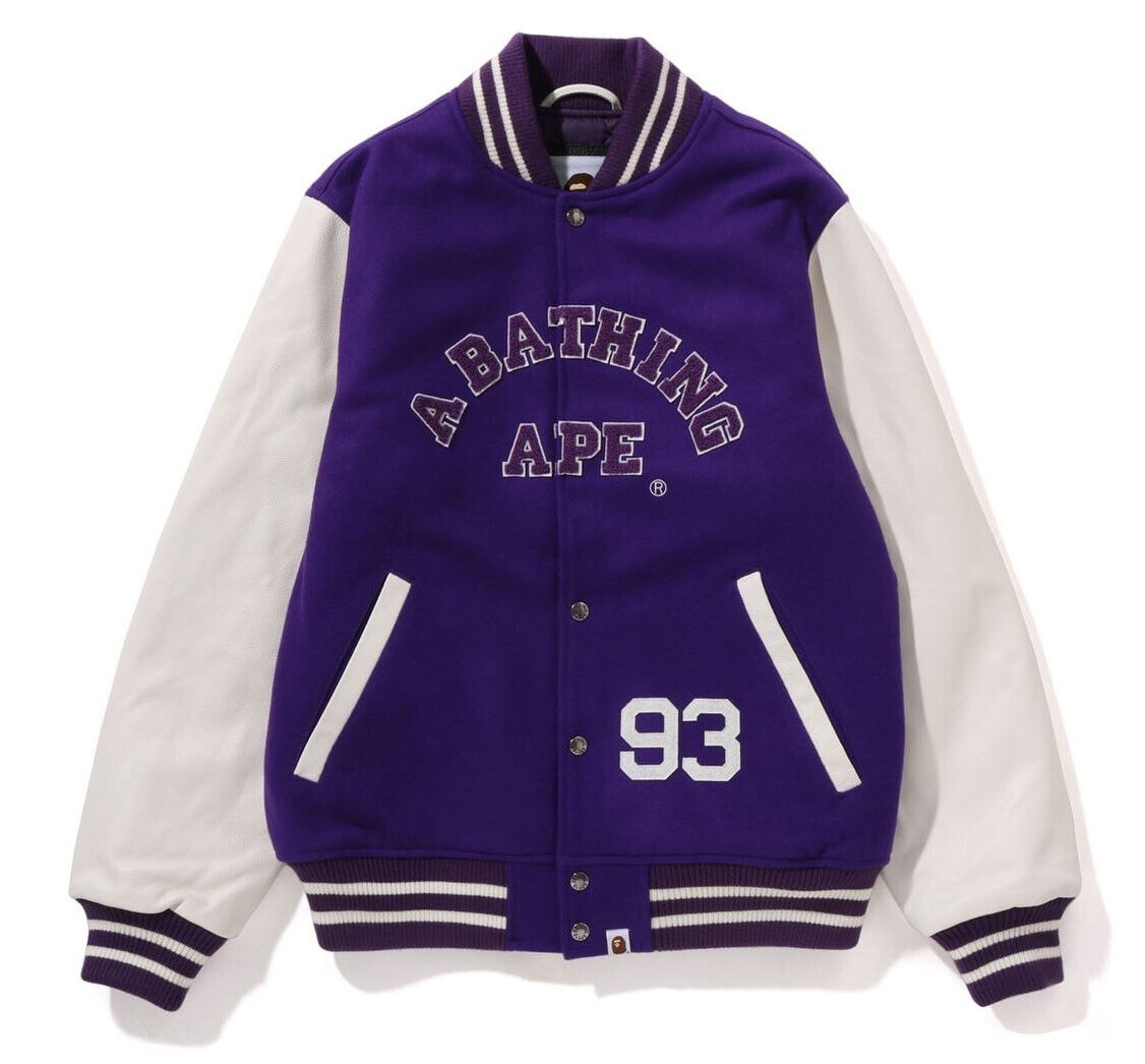 A BATHING APE Men's GIANT APE HEAD VARSITY JACKET 1I80141013 New