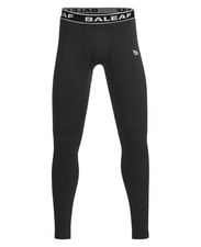 baleaf Boys Fleece Compression Leggings Youth Pants Kids Medium, Solid-black