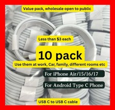 Lot Of 10Bulk Wholesale Fast Charger Cable USB-C For iPhone Air 15 16 17 Samsung