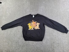 Disney Girls Medium 7-9 Sweater Black Lion King Graphic Print Cotton Blend