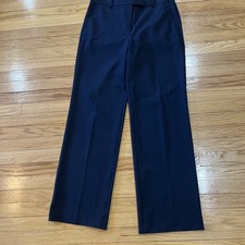 Ann Taylor The Trouser in Seasonless Stretch Pants 10 Deep Navy Sky Blue