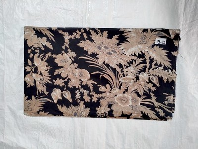 Indian Handmade Black Floral Print Dressmaking, Sewing Running Fabric 2.5 Yards