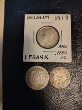 3 SILVER COINS~1896 SHILLING~1913 BELGIUM FRANC~1869 20 BKREUZER!!