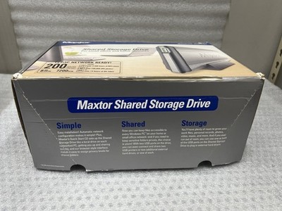 Maxtor Shared Storage 200GB External Hard Drive Small Office & Home Network NEW