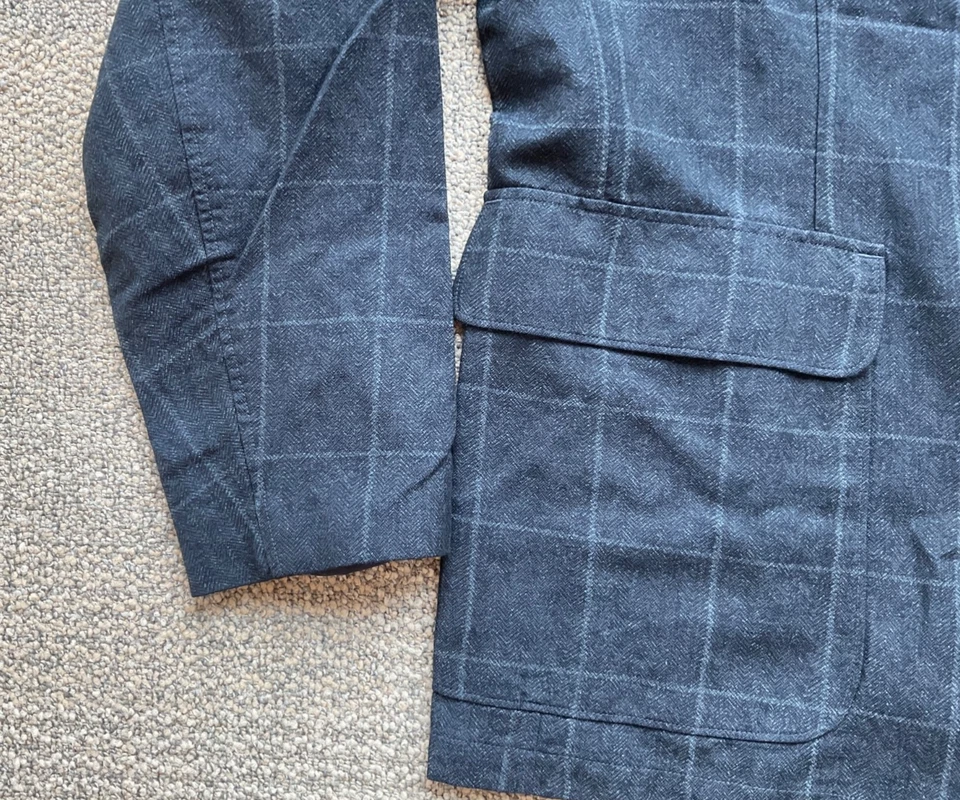 RRL Ralph Lauren Linen Cotton Wool Unconstructed Windowpane Sport Coat-XXL - Image 4 of 4