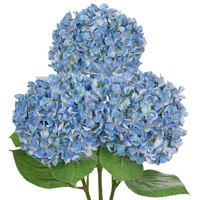 26'' Artificial Hydrangea Flower with 6.6'' Large Bloom, Realistic Gradient Sil...
