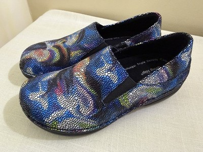 Spring Step Manila Boreal Colorful Tie Dye Galaxy Leather Clogs Loafers NEW 6.5