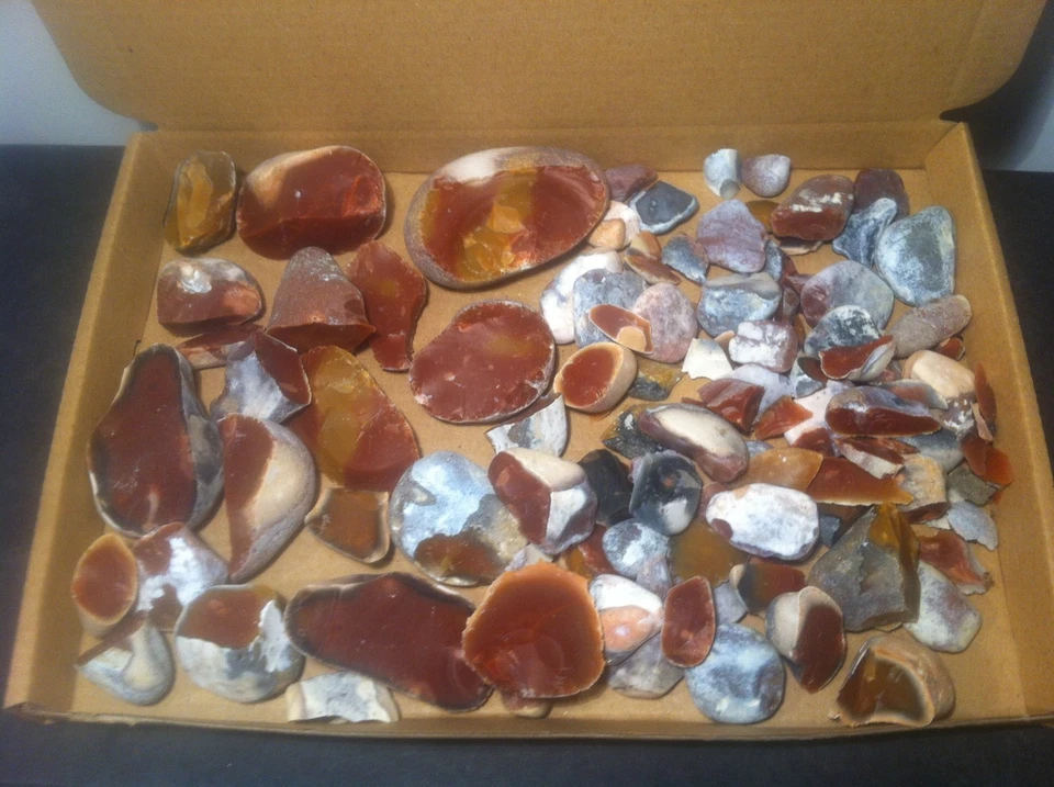 650g Roter Feuerstein Helgoland Rohsteine Mineral Mineraliensammlung Flint Silex - Bild 3 von 4