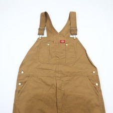 Dickies Bib Overalls Mens 44x31 Beige Brown Duck Canvas Workwear Heritage Chore