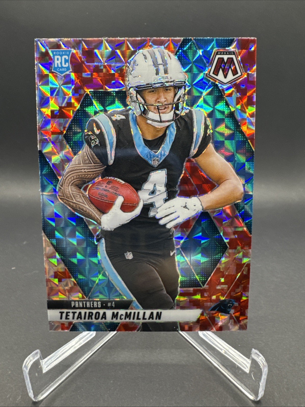 2025 Mosaic Football - Tetairoa McMillan #309 Red Camo Mosaic Prizm (RC)