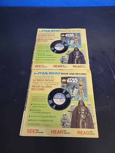 STAR WARS Original Story Book Lot Read Along Records 33 RPM 1979-1983 460 451 - Foto 4 di 4
