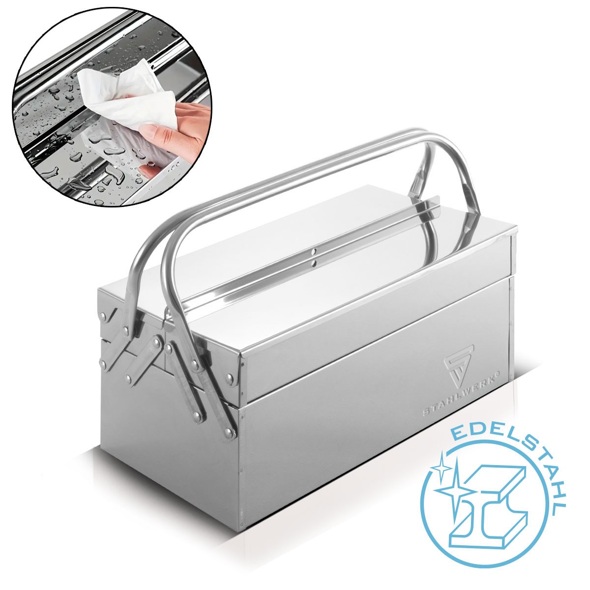 STAHLWERK tool box stainless steel tool box empty metal tool box