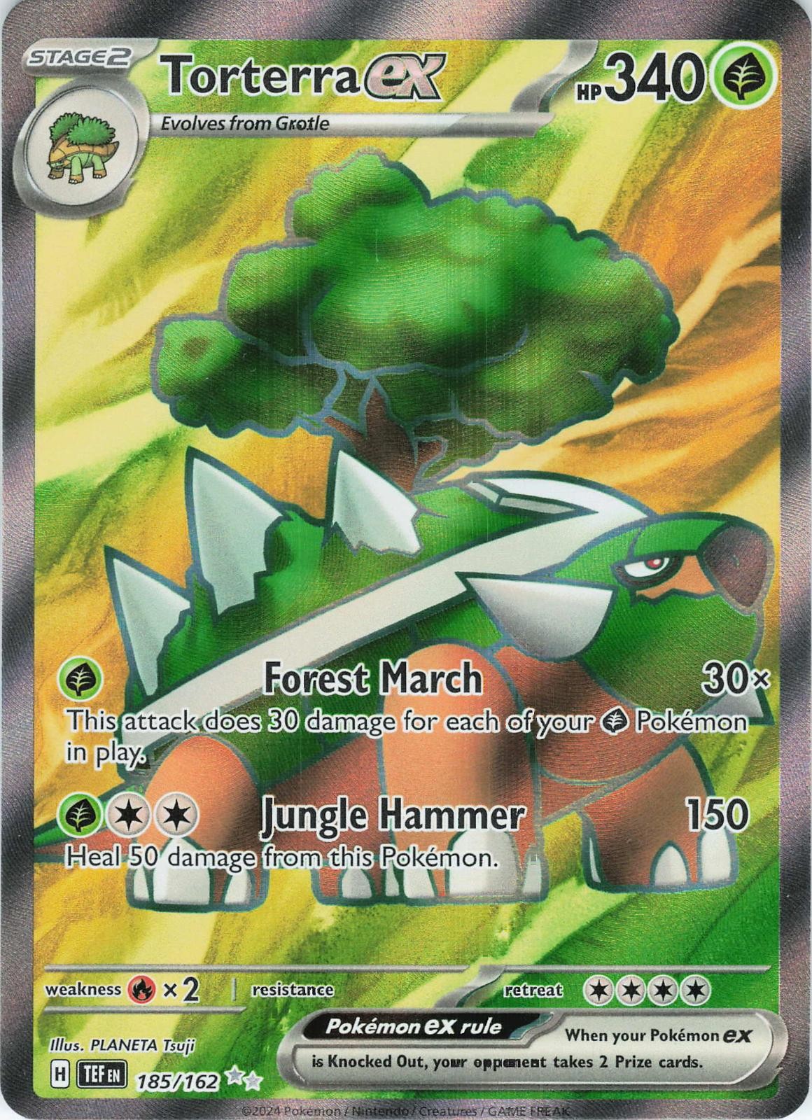 Torterra ex 185/162 Ultra Rare Temporal Forces Pokemon Holo Near Mint