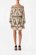 CAMILLA Rococo Glow Off Shoulder Short Dress Size S RRP $750