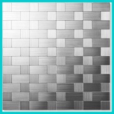 Durable Peel and Stick Stainless Steel Backsplash Tiles for Kitchen Bathroom