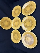 Casual Stone By Conventry Homer Laughlin 6” Side App Plates VTG Harvest Set (7)