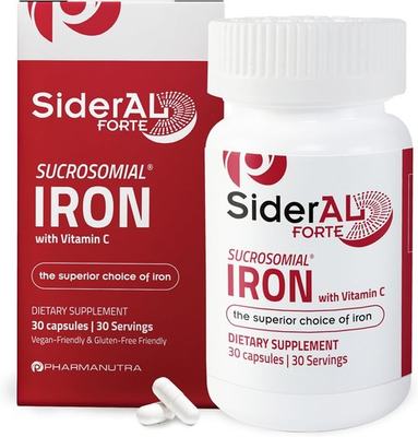 #ad SiderAl Forte Iron Supplement High Absorption 30 Capsules with Vitamin C Support $55.00