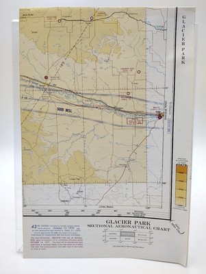 Vintage 1971 Glacier Park Sectional Aeronautical Chart NOAA Montana Aviation Map