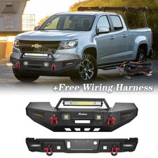 Front And Rear Bumper Guard For 2015-2022 Chevy Colorado W/winch Plate&led Light