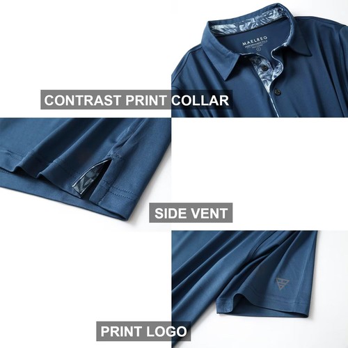 Golf Polo Shirts for Men Short Sleeve Performance Moisture Wicking Quick Dry ... - Picture 4 of 5