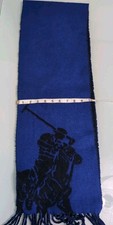 POLO RALPH LAUREN Big Pony Men's WOOL Blend REVERSIBLE SCARF Blue Black