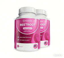 2PCS Rosabella Organic Beet Root 60 Capsules Natural Energy Boost Blood Pressure