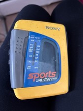 Vintage Walkman Sony Sports Yellow AM/FM Radio Cassette Player WM-FS191 WORKS