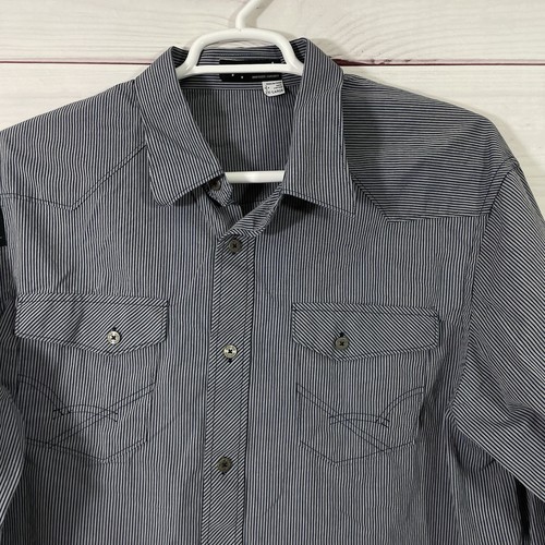 Rocawear Mens Shirt Button-Up Striped Size 2XL Blue Long Sleeve. - Picture 5 of 15