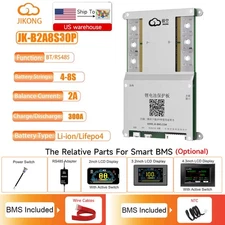 JK BMS 4S-8S 12V-24V 300A Li-ion LiFePo4 Pack BMS 2A Active Balance BT/RS485 lot