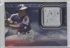 2021 Topps 70th Anniversary Manufactured Logo Blue Hank Aaron Patch HOF qf8