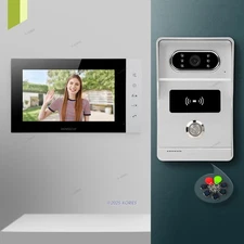HOMSECUR 7" 4 Wire HD Video Doorphone Entry Intercom RFID Keyfobs Door Unlock
