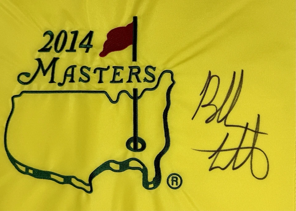 Bandera Masters Augusta Golf Beckett 2014 firmada por Bubba Watson certificado de autenticidad Foto 2 de 4