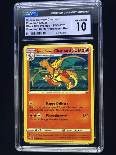 CGC 10 Special Delivery Charizard SWSH075 HOLO PROMO Pokemon Center Exclusive!