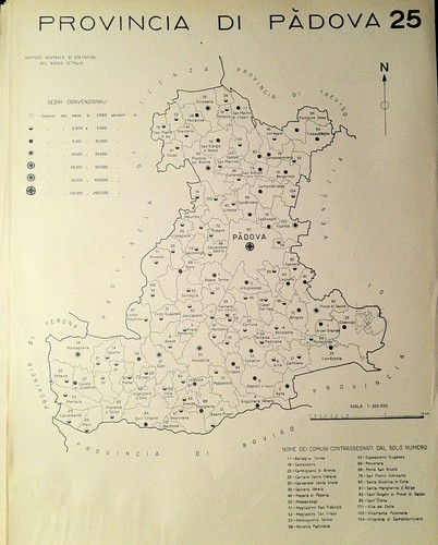 1938 COMUNI PROVINCIA PADOVA CARTA TOPOGRAFICA Cartura Loreggia Brugine Baone Vo