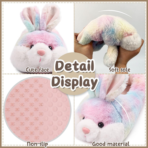 Classic Bunny Slippers for Women Funny Animal Novelty Slippers for Adults Cute P - Picture 5 of 12