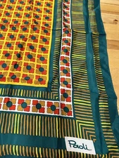Vintage Paoli Scarf Bright Vibrant Colors 30 In Square 