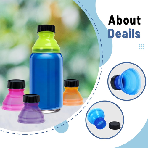 12 Pack Can Covers,Reusable Pop Can Bottle Tops Lids for Soda Carbonated Drink B - Picture 5 of 12